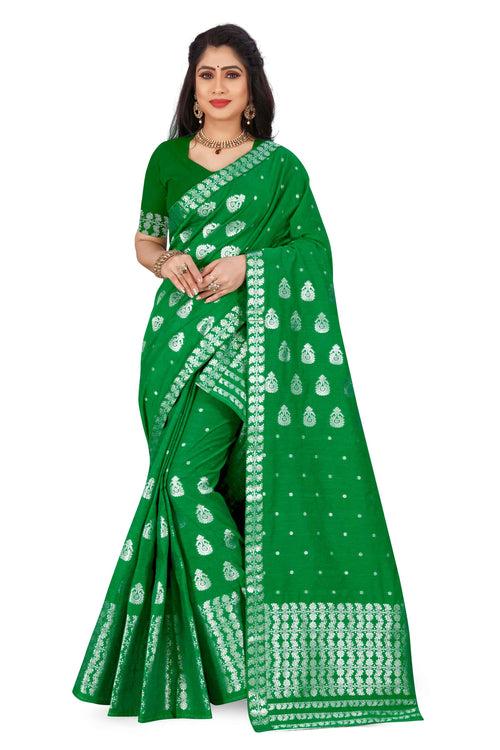 Silver Jari AC Cotton* Mekhela Chador