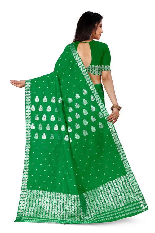 Silver Jari AC Cotton* Mekhela Chador