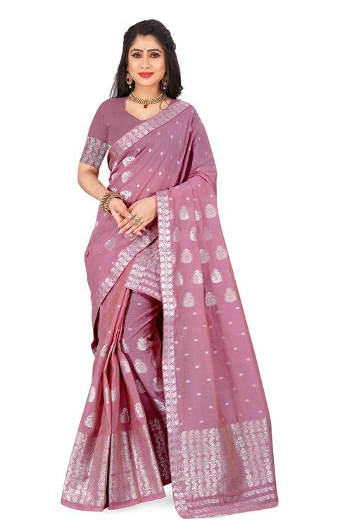 Silver Jari AC Cotton* Mekhela Chador