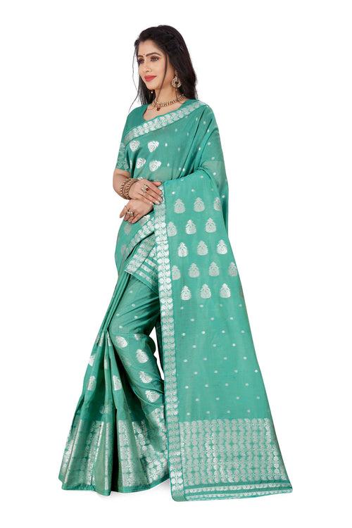 Silver Jari AC Cotton* Mekhela Chador