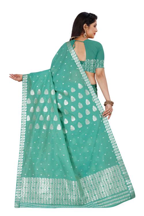 Silver Jari AC Cotton* Mekhela Chador