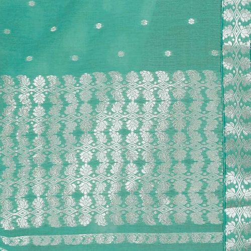 Silver Jari AC Cotton* Mekhela Chador