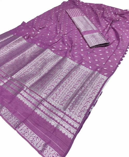 Silver Jari Super Cotton* Mekhela Sador