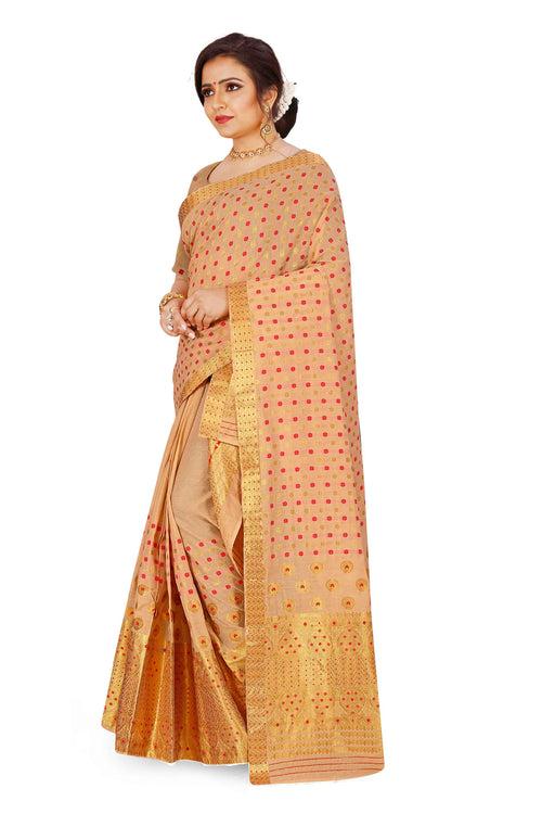 Gold Jari AC Cotton* Mekhela Chador