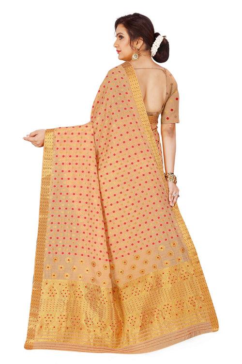 Gold Jari AC Cotton* Mekhela Chador