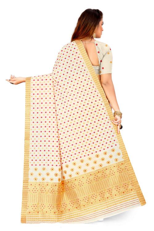 Gold Jari AC Cotton* Mekhela Chador