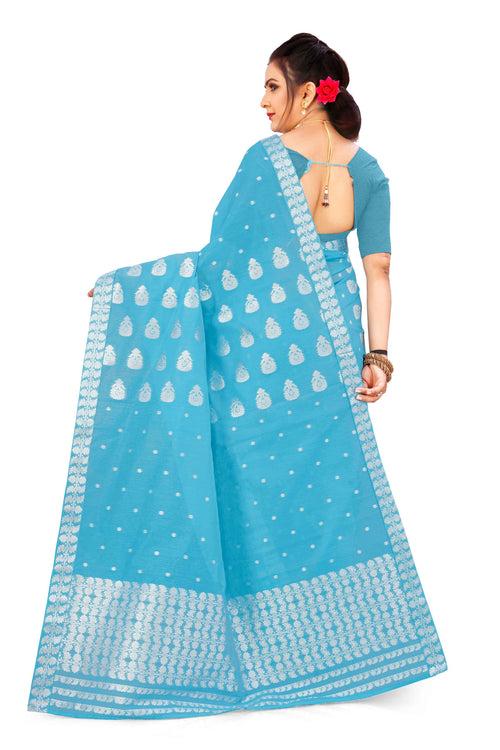 Silver Jari AC Cotton* Mekhela Chador