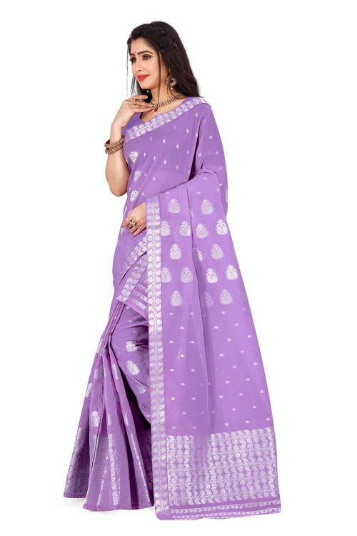 Silver Jari AC Cotton* Mekhela Chador