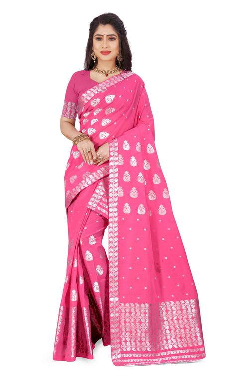 Silver Jari AC Cotton* Mekhela Chador