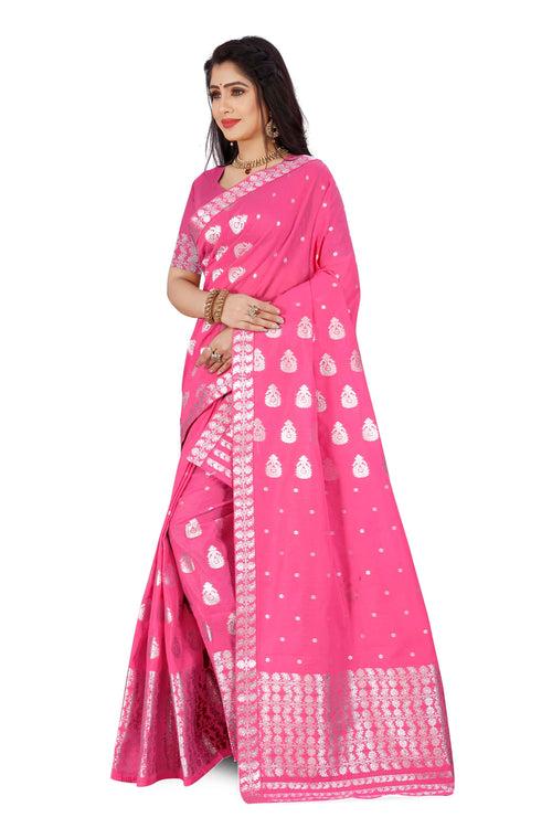 Silver Jari AC Cotton* Mekhela Chador