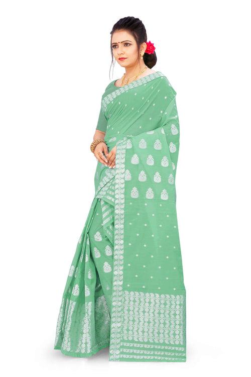 Silver Jari AC Cotton* Mekhela Chador