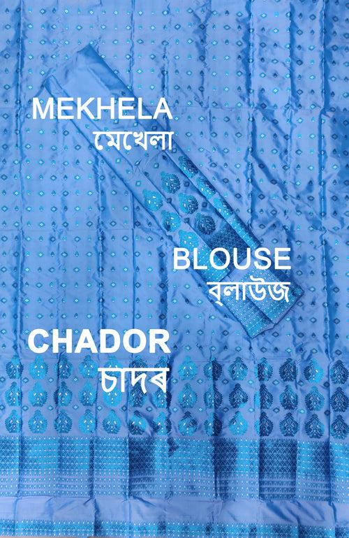 Colouring Jari Mix Set Mekhela Sador