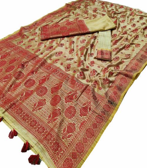 Mekhla Patti Khadi Poly Mekhela Sador - Kalsi