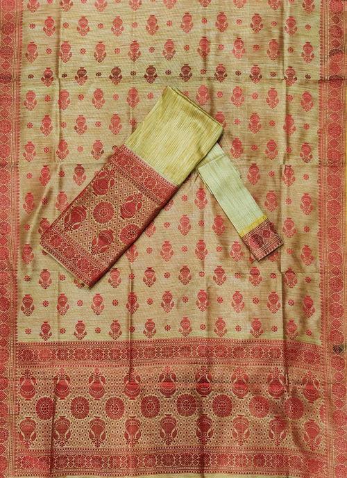 Mekhla Patti Khadi Poly Mekhela Sador - Kalsi