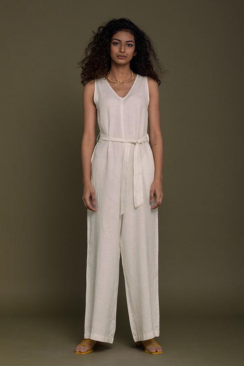 Breakfast in Bed Jumpsuit in Off-white