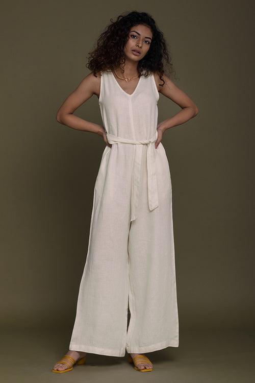 Breakfast in Bed Jumpsuit in Off-white