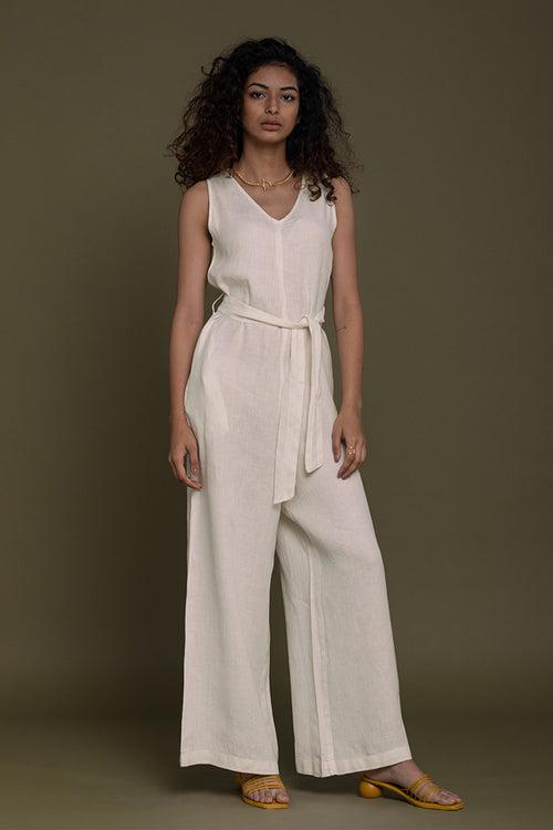 Breakfast in Bed Jumpsuit in Off-white