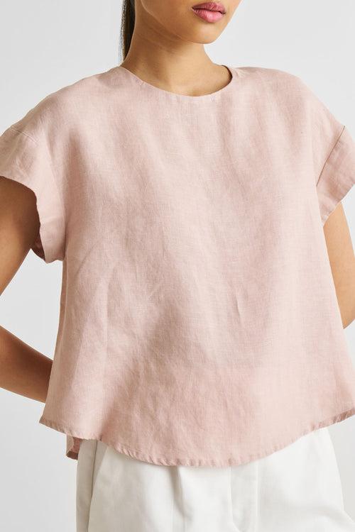 Cap Sleeved Everyday Top in Dusty Pink