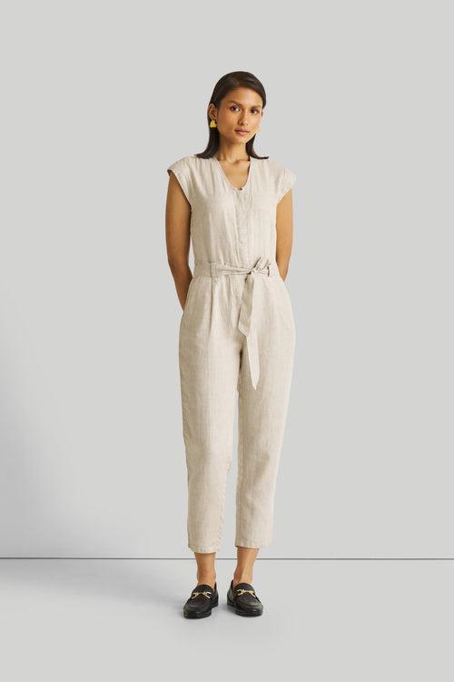 Evening Chai Jumpsuit in Light Beige