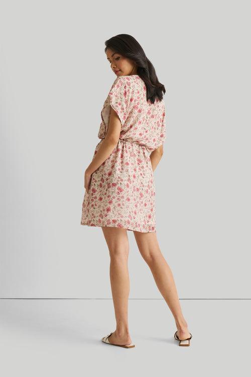 Relaxed Drawstring Floral Dress