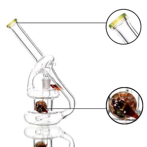 Chakra Glass - Honeybee Recycler Tornado Effect Water Pipe