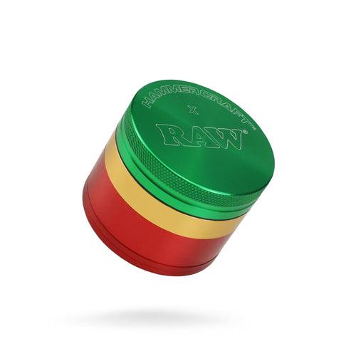 RAW X Hammercraft - 4 Piece Aluminum Grinder (Rasta)