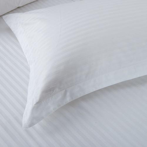 Pillow Covers 300TC Satin Stripes Set of 2 - White