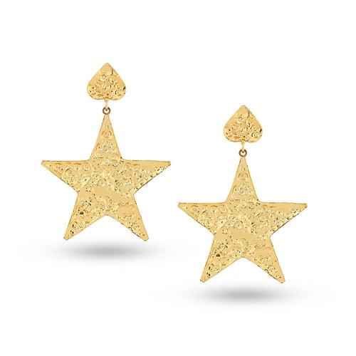 Beaten Star Earrings