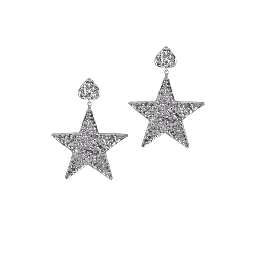 Beaten Star Earrings