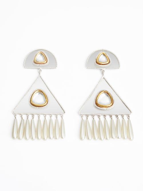 Polki Tribal Chandelier Earrings