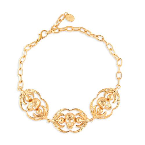 Gold Skull Garden Choker