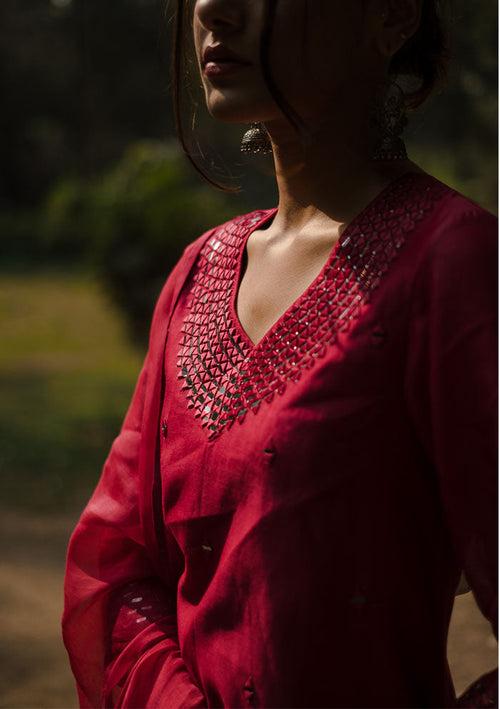 Ziyā Pink Chanderi Kurta Set