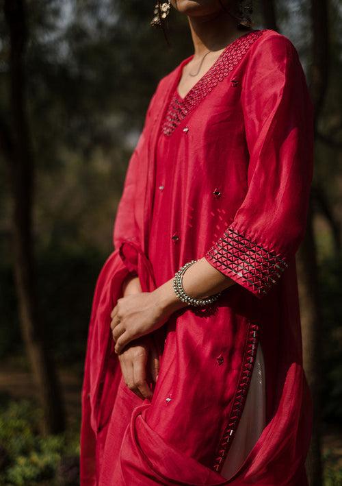 Ziyā Pink Chanderi Kurta Set