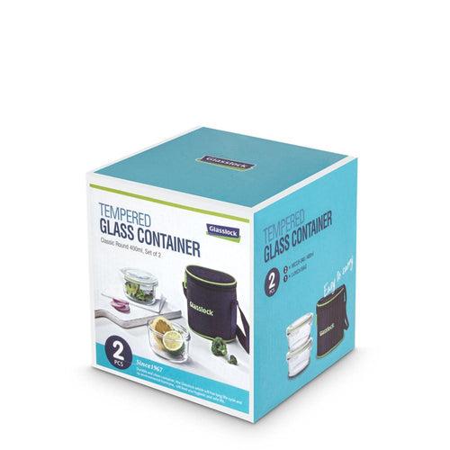 Glasslock Airtight Tempered Lunch Set, Microwave Safe, with Bag