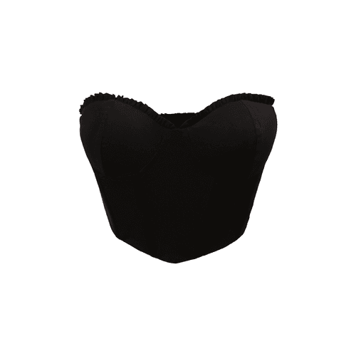 Clara Corset Crop Top - Coal