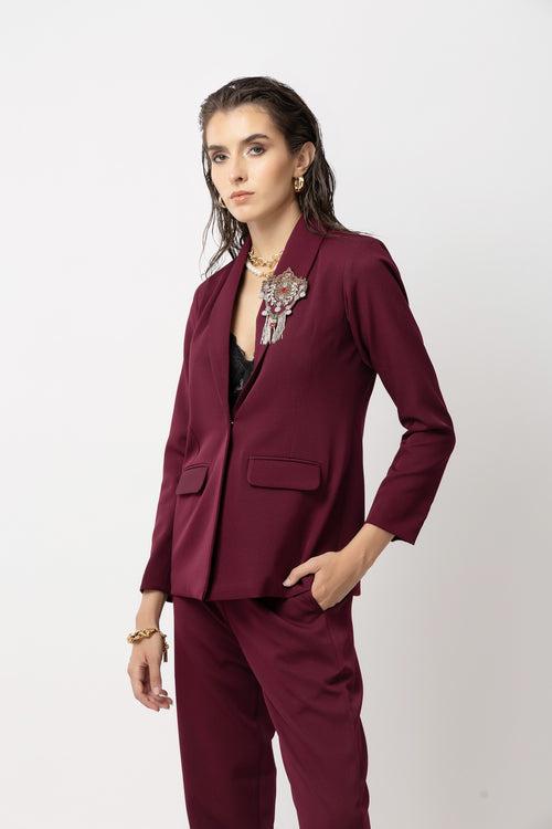 Flair Finesse Wine Blazer