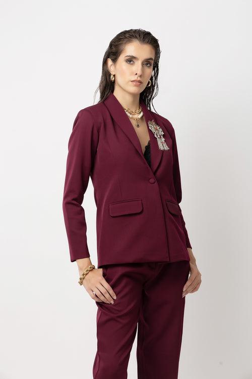 Flair Finesse Wine Blazer