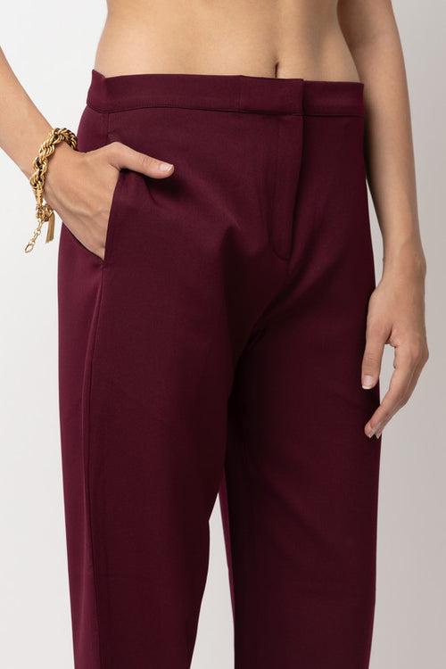 Tailored Stride Wine Trouser