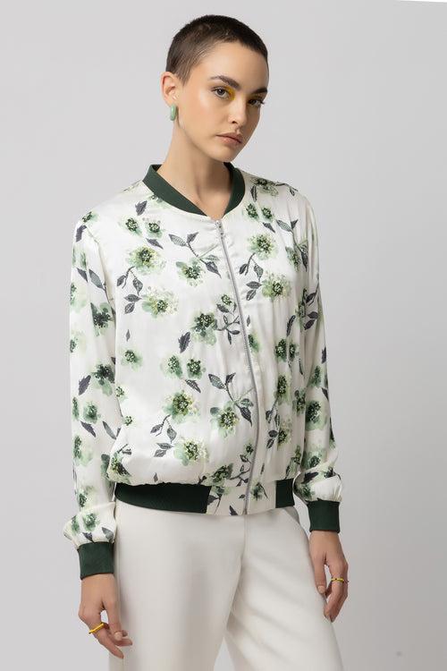 Island Oasis White Bomber Jacket