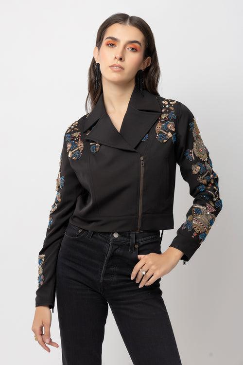 Petal Power Black Moto Jacket