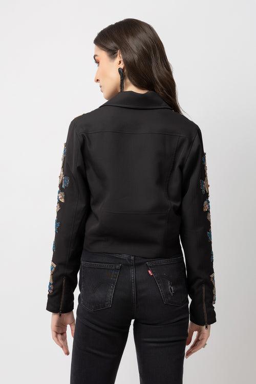 Petal Power Black Moto Jacket