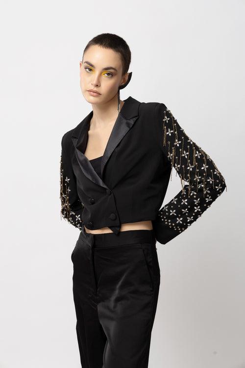 Verdant Vogue Black Jacket