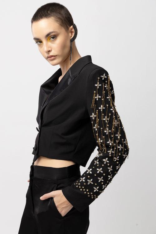 Verdant Vogue Black Jacket