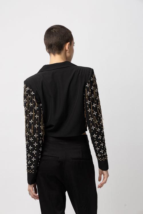 Verdant Vogue Black Jacket