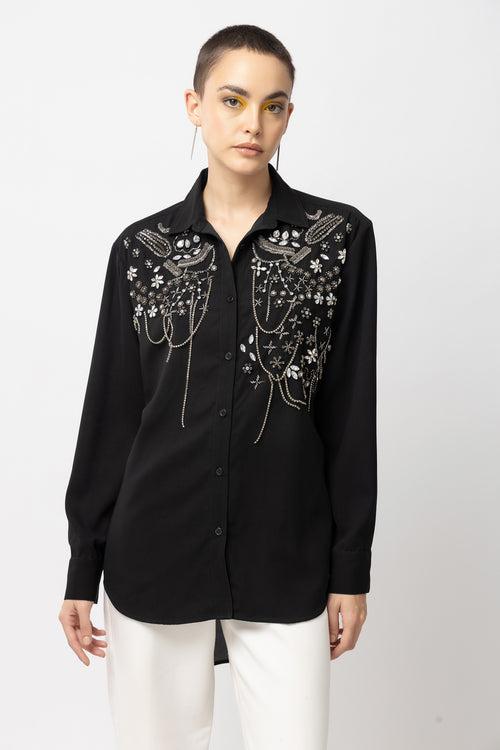 Silver Moonstone Black Shirt