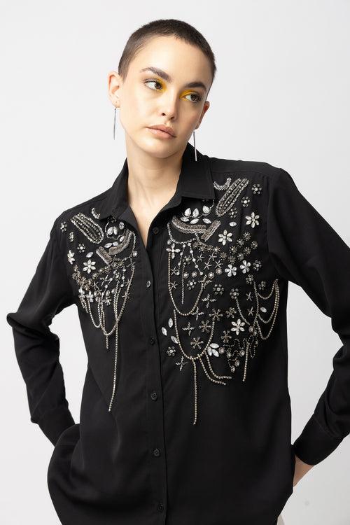 Silver Moonstone Black Shirt