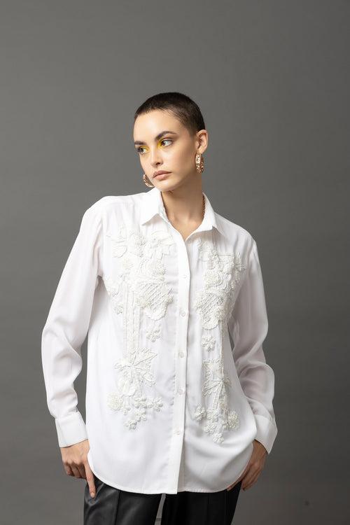 Enigma Embellished White Shirt