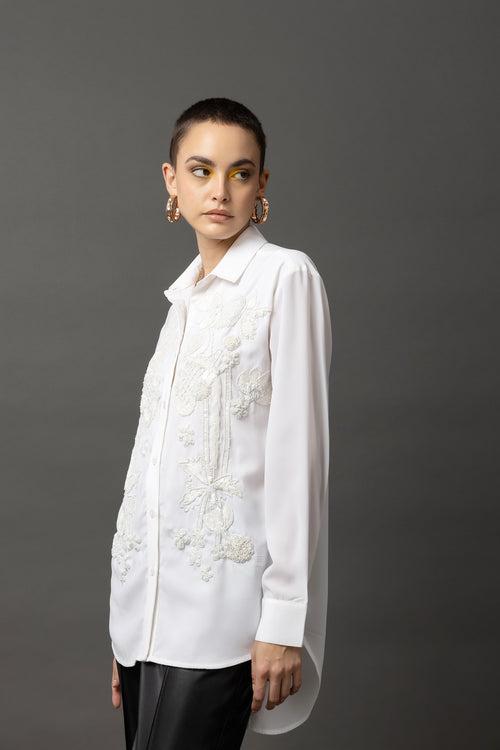 Enigma Embellished White Shirt