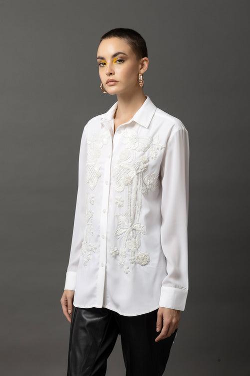 Enigma Embellished White Shirt