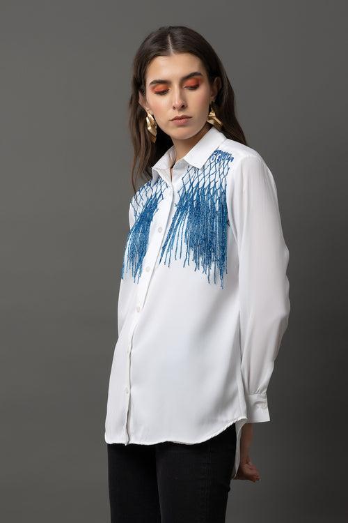 Cobalt Charm White Shirt